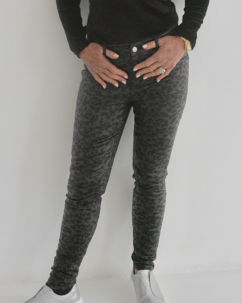 Bon Bon Pants - Black Leopard Print BON BON PLEATHER BLACK-LEOPARD PRINT - Image 1