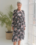 PRETTY GIRL FLORAL DRESS - BLACK & PINK - Image 2