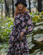 PRETTY GIRL FLORAL DRESS - BLACK & PINK