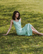 FESTIVE SEQUINE DRESS-LIME - Image 2