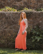 FESTIVE SEQUINE DRESS-ORANGE