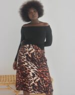 ELEVE LEOPARD PRINT SATIN SKIRT