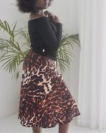 ELEVE LEOPARD PRINT SATIN SKIRT - Image 2