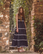 PRETTY GIRL STRAPPY ZIG ZAG DRESS-BLUE