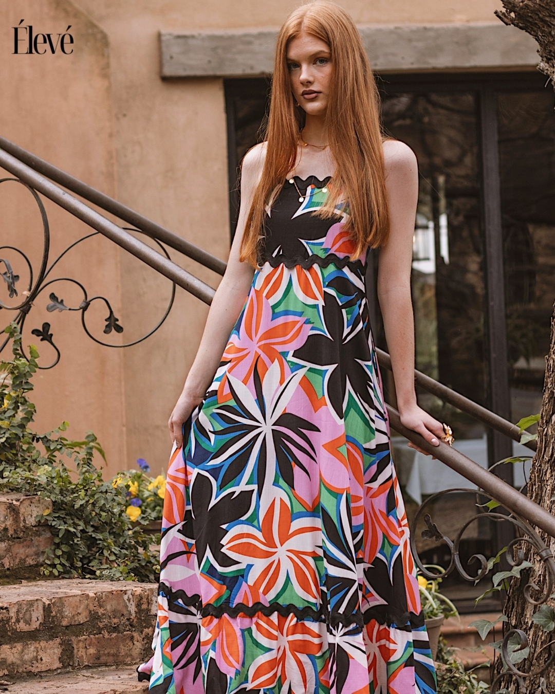 Dress - Colourful Black PRETTY GIRL STRAPPY ZIG ZAG DRESS-MULTI BLACK - Image 1