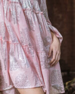PRETTY GIRL LUREX DESIGN MIDI DRESS-PINK/SILVER - Image 2