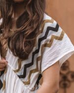 PRETTY GIRL V NECK KAFTAN MAXI DRESS-BEIGE - Image 2
