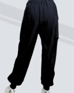 ANKLE LENGTH CARGO PANTS-BLACK - Image 2
