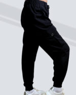 ANKLE LENGTH CARGO PANTS-BLACK - Image 3