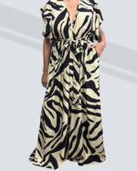 PRETTY GIRL WIDE LEG PALAZZO JUMPSUIIT-BEIGE/GOLD