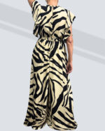 PRETTY GIRL WIDE LEG PALAZZO JUMPSUIIT-BEIGE/GOLD - Image 2