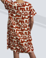 PRETTY GIRL FRONT POCKET MIDI DRESS-RUST - Image 2