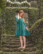 STELLA-GREEN & BLUE DRESS - MIDI - Image 3