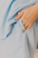 GIA LINEN S/SLEEVE SHIRT - BLUE - Image 3