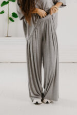 GIA WIDE LEG PANTS - NAVY