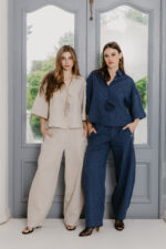 GIA LINEN BARREL PANTS - OATMEAL - Image 2