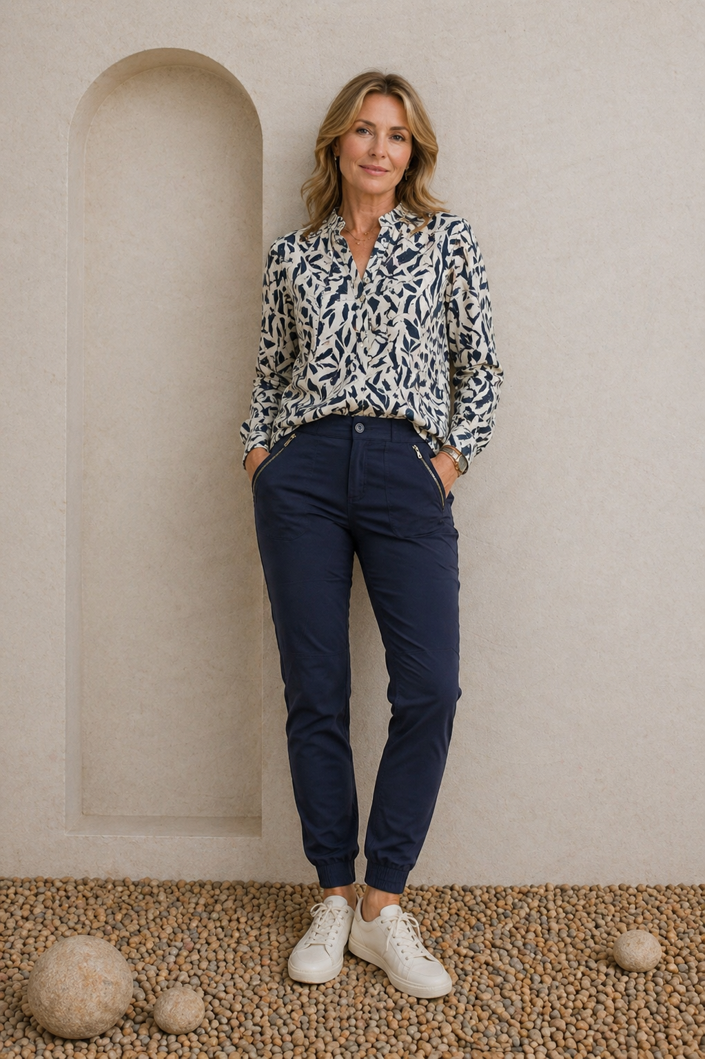 BFDCD0B1-4453-4BEB-9472-990EBB8CD438 BON BON CARGO PANTS-NAVY - Image 1