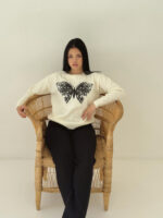 PRETTY GIRL BUTTERFLY KNIT - CREAM AND BLACK - Image 2