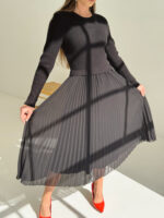 PRETTY GIRL KNITTED DRESS - BLACK - Image 2